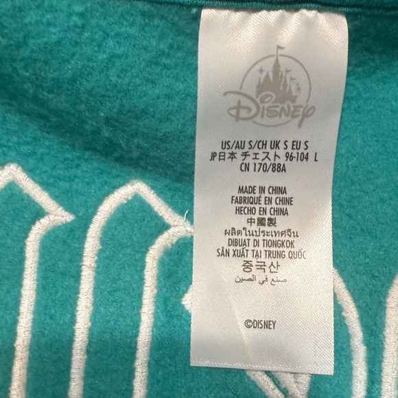 DisneyParks Disneyland Authentic Original Teal ZipUp Hoodie Adult Sz Small/Mediu - Picture 4 of 8